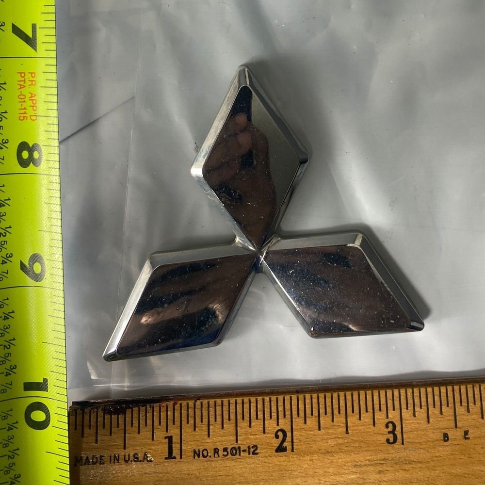 Mitsubishi Chrome Silver Diamond Logo Emblem Badge Trunk Hood Nameplate